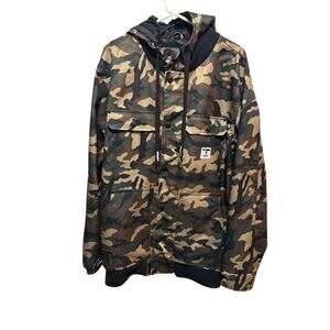 Technine Snowbord Ski Jacket Camoflauge Green Men's Size Large